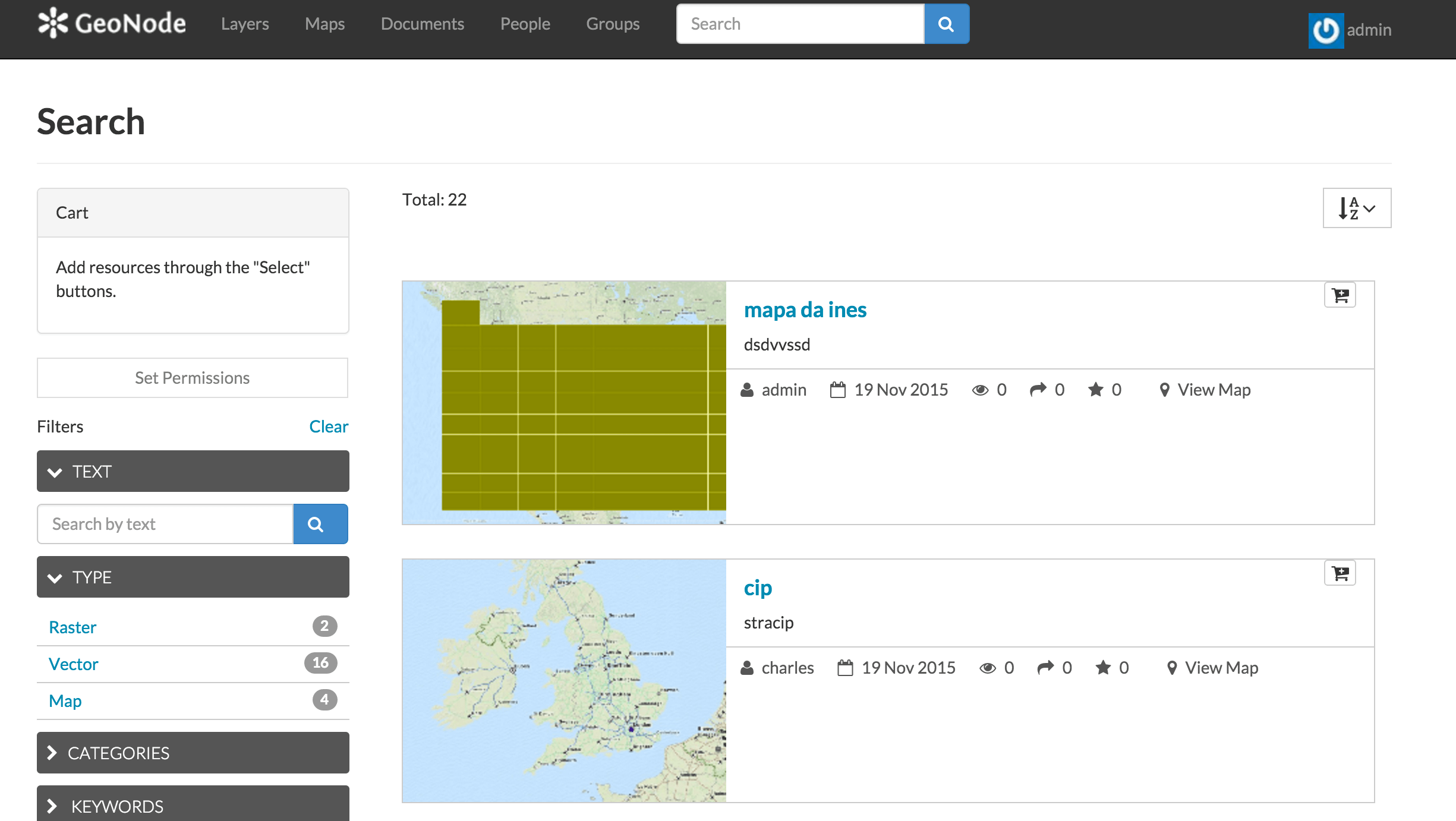 Search page