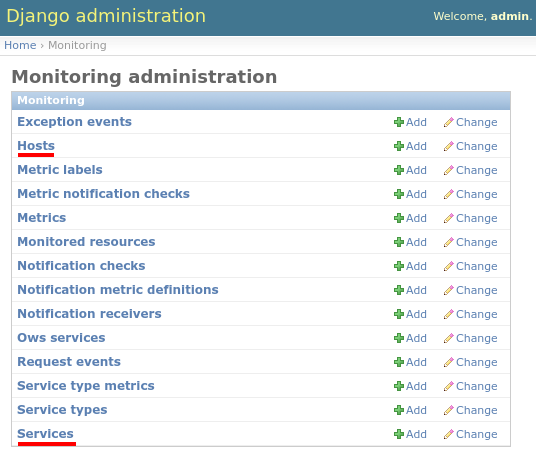 go to admin/monitoring/hosts section